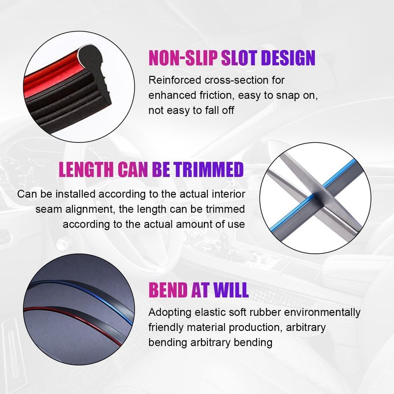 Yourkar Car Interior Trim Strips, 16.4ft Auto Decoration Styling Door Dashboard, DIY Vehicle Interior Filler Insert Flexible Strip with Installing Tool, Univeral Car Accessories (Red) - Image 3